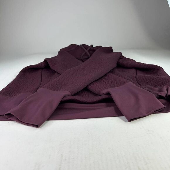 Athleta Ladie Tops Athleta Eggplant Purple Textured Sweatshirt Size M Turtleneck - Picture 13 of 15
